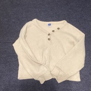 Old Navy Beige Knit Sweater with Buttons